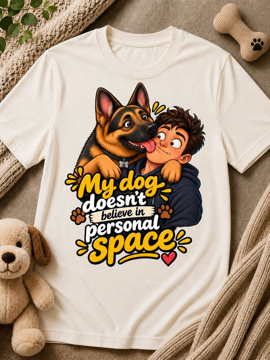 My Dog Doesn't Believe in Personal Space – German Shepherd T-Shirt