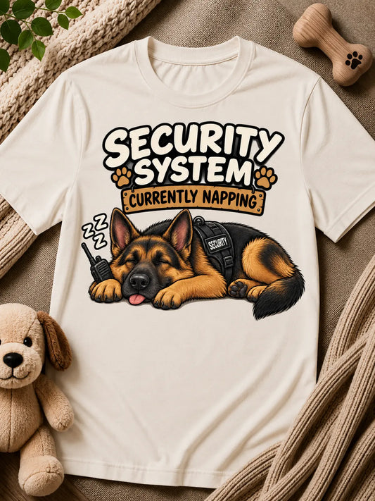 Security System Currently Napping – German Shepherd T-Shirt