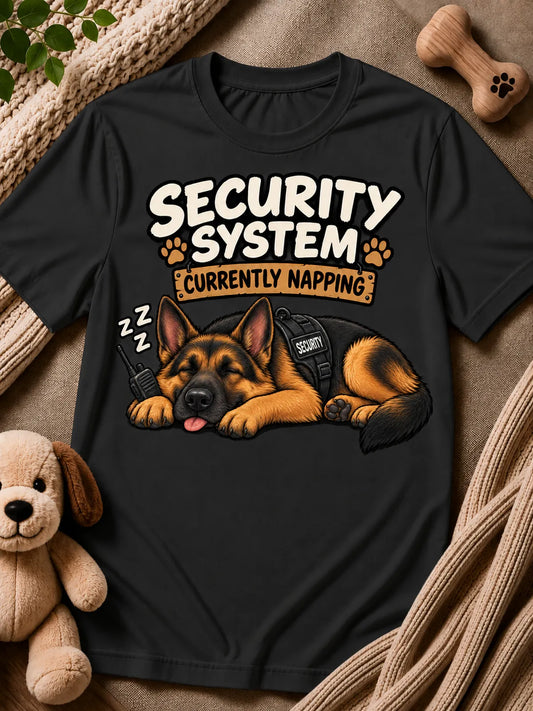 Security System Currently Napping – German Shepherd T-Shirt